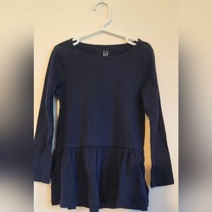 Baby GAP Peplum Long Sleeve Tunic Toddler Size 5 Dark Navy